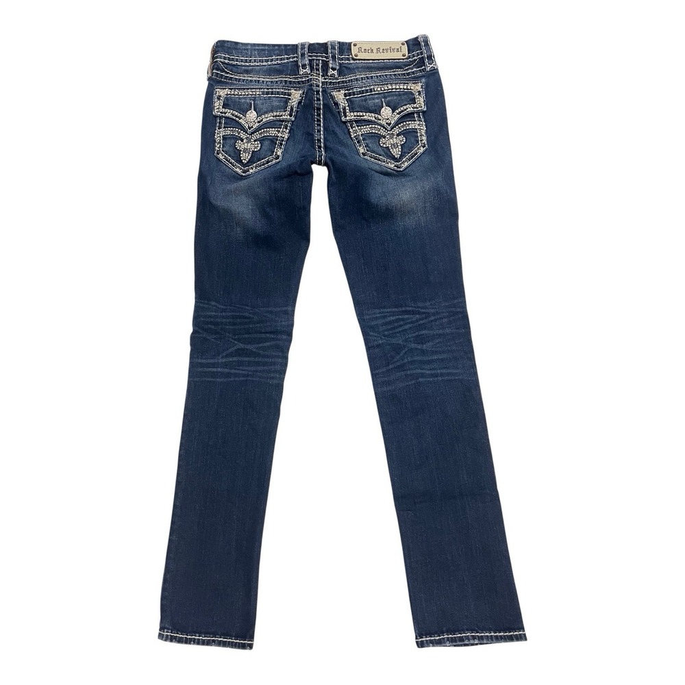 Rock Revival Essie Skinny Jeans Mid-Rise Thick Stitch Stretch Denim Size 29
